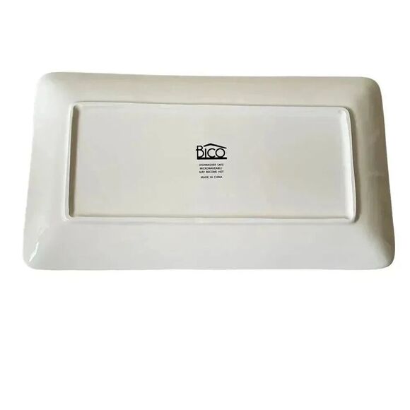 Toile De Jouy Winter Wonderland Red Ceramic for Santa's Cookie Platter - Picture 3 of 7